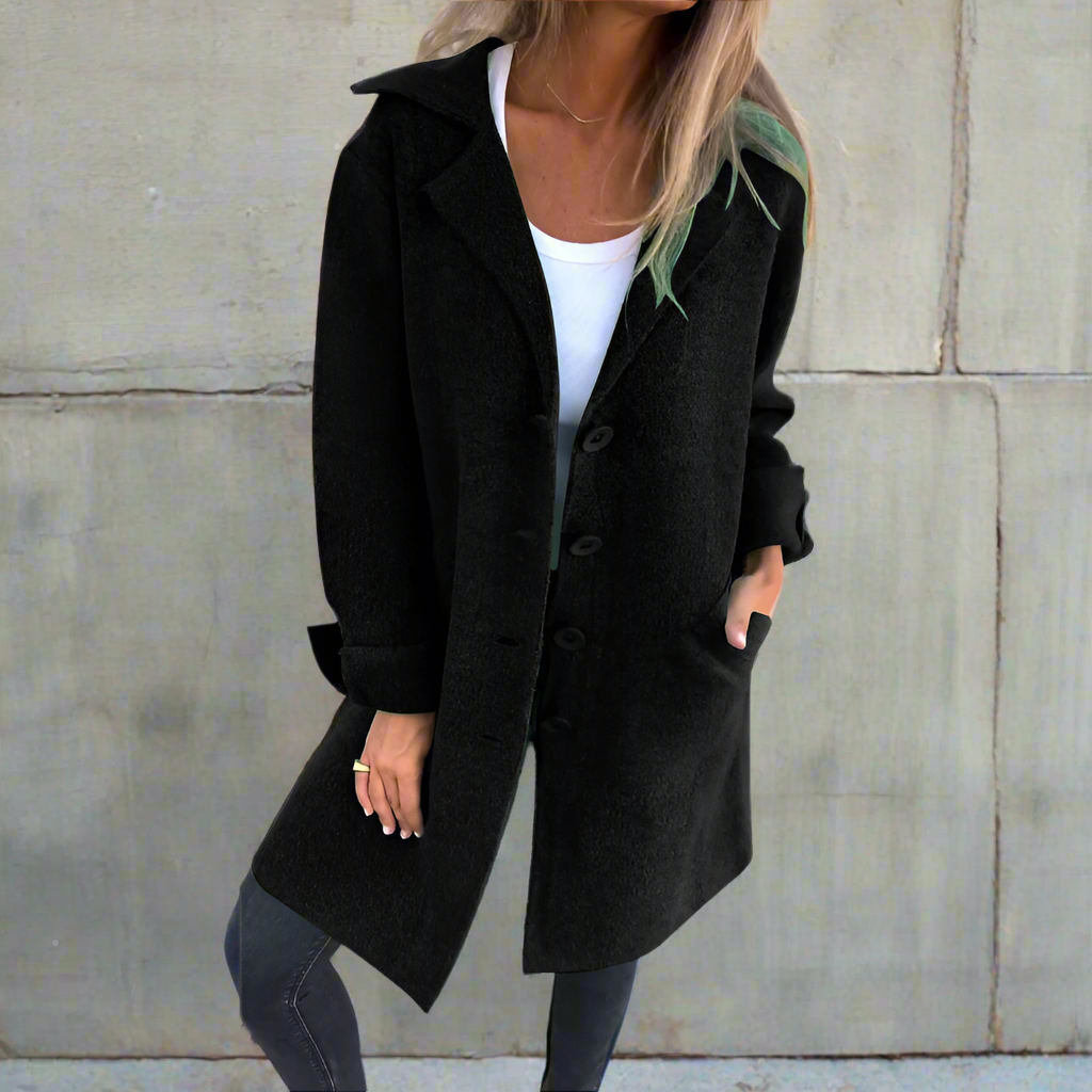 Emily™ | Casual Long Coat with Lapels