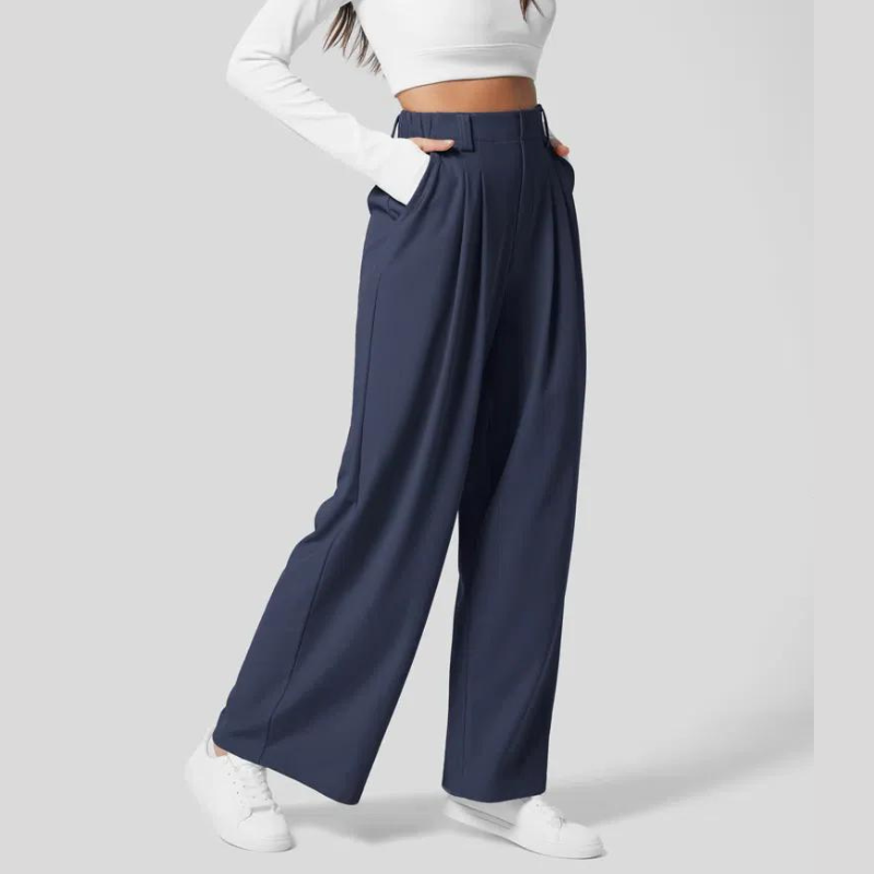 Lumin Flex™ | High-Waisted Waffle Trousers