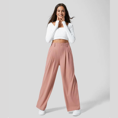 Lumin Flex™ | High-Waisted Waffle Trousers